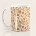 Zodiac Sun and Star Print in Cream Coffee Mug Gallery Image 3