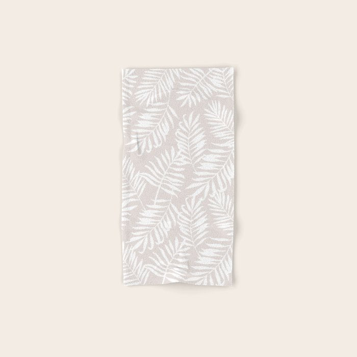 Tropical Palm Leaves - Palm Leaf Pattern - Sandy Beige Bath Towel Gallery Image 1