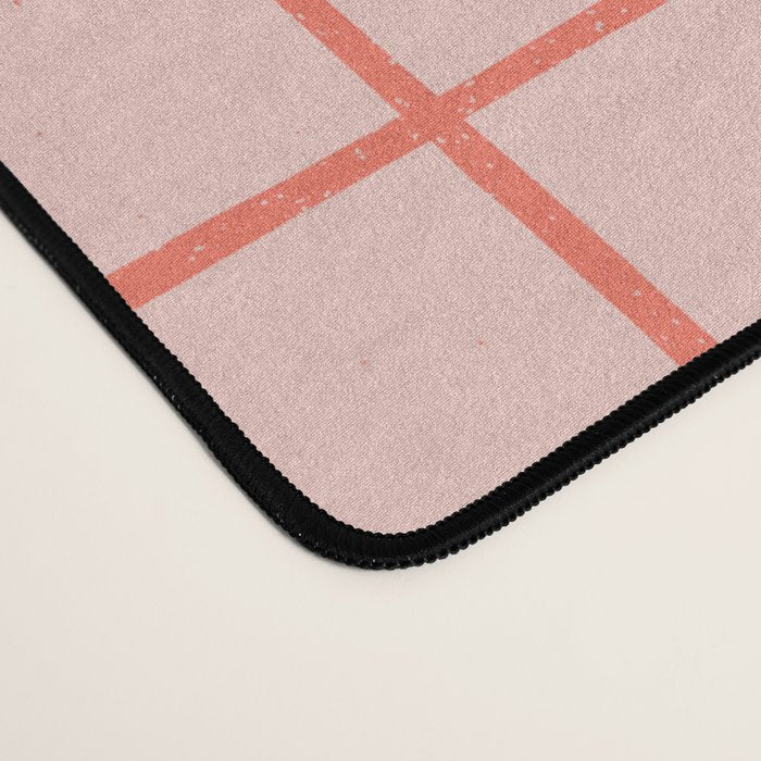Grid Pattern Peach Desk Mat Gallery Image 4