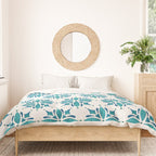 Teal Watercolor Tile Pattern Duvet Cover Gallery Image 3