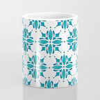 Teal Watercolor Tile Pattern Coffee Mug Gallery Image 4