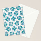 Teal Watercolor Tile Pattern Stationery Card Gallery Image 2