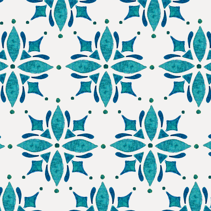 Teal Watercolor Tile Pattern Coffee Mug Gallery Image 2
