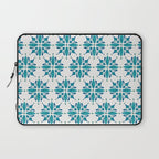 Teal Watercolor Tile Pattern Laptop Sleeve Gallery Image 1
