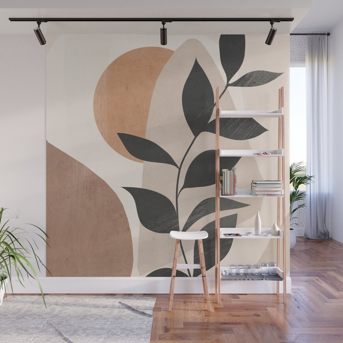 Minimal Abstract Art Plant 4 Wall Mural Gallery Image 1