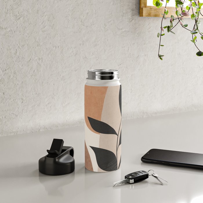 Minimal Abstract Art Plant 4 Water Bottle Gallery Image 4