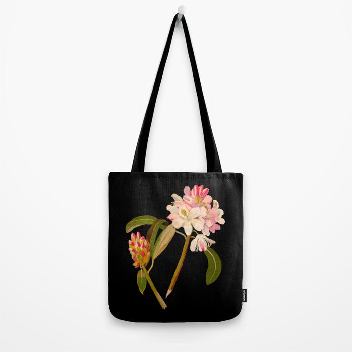 Rhododendron Maximum  by Mary Delany Paper Collage Floral Flower Botanical Paper Mosaic Vintage Scientific Plant Anatomy Tote Bag Gallery Image 2