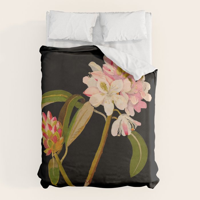 Rhododendron Maximum  by Mary Delany Paper Collage Floral Flower Botanical Paper Mosaic Vintage Scientific Plant Anatomy Duvet Cover Gallery Image 1