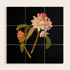 Rhododendron Maximum  by Mary Delany Paper Collage Floral Flower Botanical Paper Mosaic Vintage Scientific Plant Anatomy Wood Wall Art Gallery Image 1