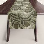 Whimsical Florals / Cream & Green Table Runner Gallery Image 1