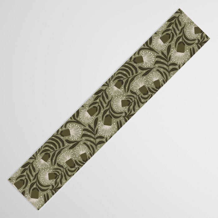 Whimsical Florals / Cream & Green Table Runner Gallery Image 3