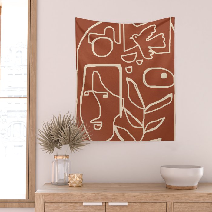 Paleolithic Abstract Art 1 Wall Tapestry Gallery Image 2