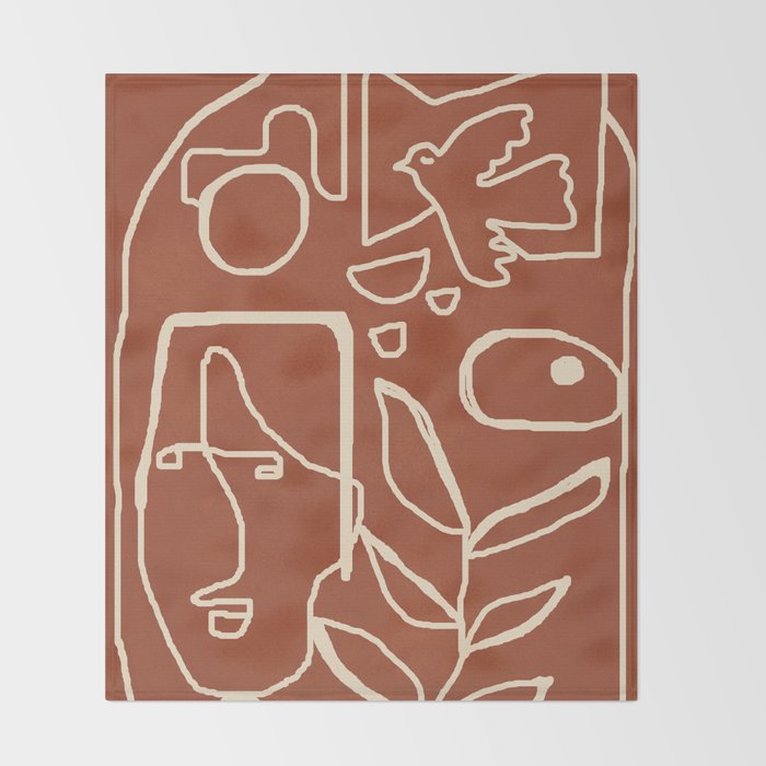 Paleolithic Abstract Art 1 Throw Blanket Gallery Image 2