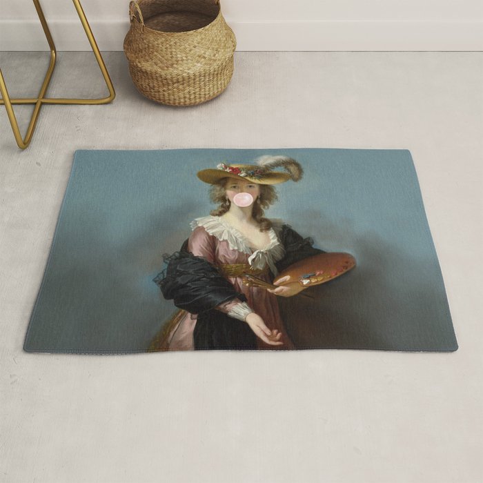Bubble Gum Diva in a Straw Hat Rug Gallery Image 1
