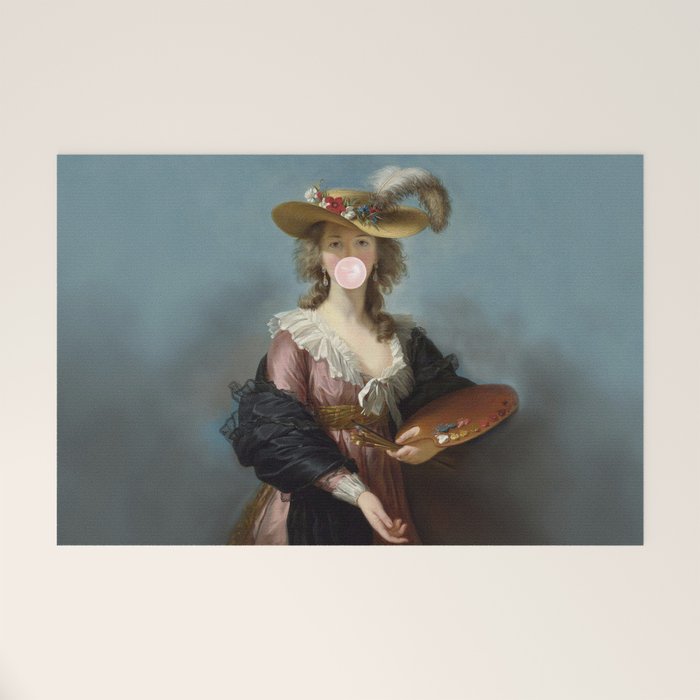 Bubble Gum Diva in a Straw Hat Welcome Mat Gallery Image 1