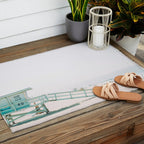 lifeguard station print, printable beach art, beach print, surf art, California print, turquoise Outdoor Rug Gallery Image 2