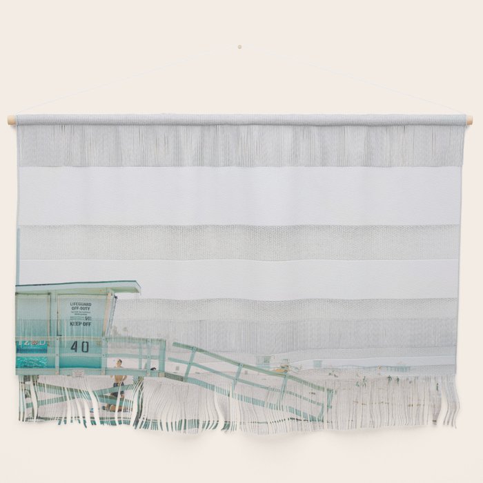 lifeguard station print, printable beach art, beach print, surf art, California print, turquoise Wall Hanging Gallery Image 1