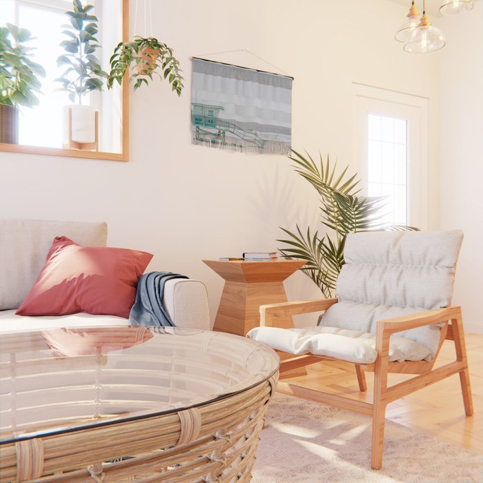 lifeguard station print, printable beach art, beach print, surf art, California print, turquoise Wall Hanging Gallery Image 2