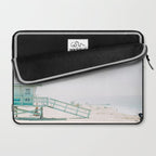 lifeguard station print, printable beach art, beach print, surf art, California print, turquoise Laptop Sleeve Gallery Image 2