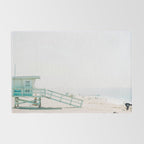 lifeguard station print, printable beach art, beach print, surf art, California print, turquoise Rug Gallery Image 2