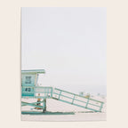 lifeguard station print, printable beach art, beach print, surf art, California print, turquoise Poster Gallery Image 4