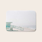 lifeguard station print, printable beach art, beach print, surf art, California print, turquoise Bath Mat Gallery Image 1