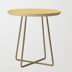 Twinkling Starbursts Mid Century Modern Pattern in Light Mustard Yellow and White Side Table Gallery Image 1