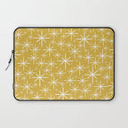 Twinkling Starbursts Mid Century Modern Pattern in Light Mustard Yellow and White Laptop Sleeve Gallery Image 1