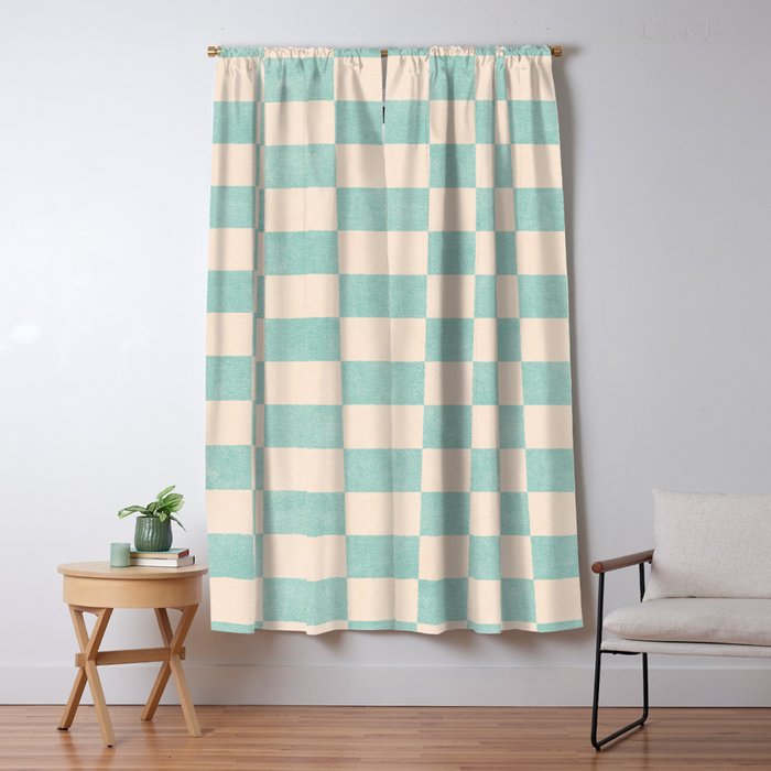 CHECKER - 001 - Sea Glass Window Curtain Gallery Image 5
