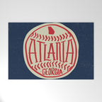 Atlanta Georgia Baseball - Hand Drawn, Script Typography Welcome Mat Gallery Image 1