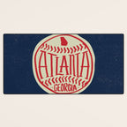 Atlanta Georgia Baseball - Hand Drawn, Script Typography Desk Mat Gallery Image 3