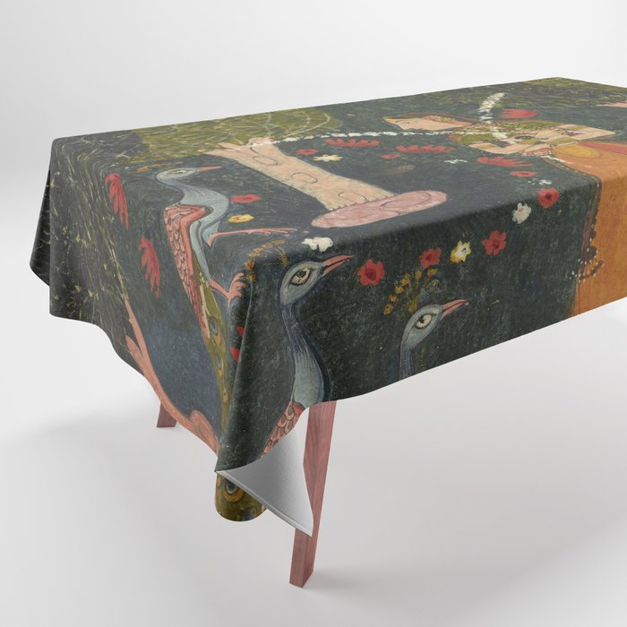 Gauri Ragini, folio from a Ragamala Indian Painted Illustration Tablecloth Gallery Image 1