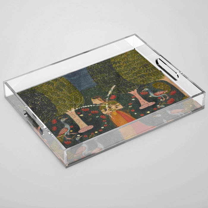 Gauri Ragini, folio from a Ragamala Indian Painted Illustration Acrylic Tray Gallery Image 1