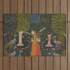 Gauri Ragini, folio from a Ragamala Indian Painted Illustration Outdoor Rug Gallery Image 1