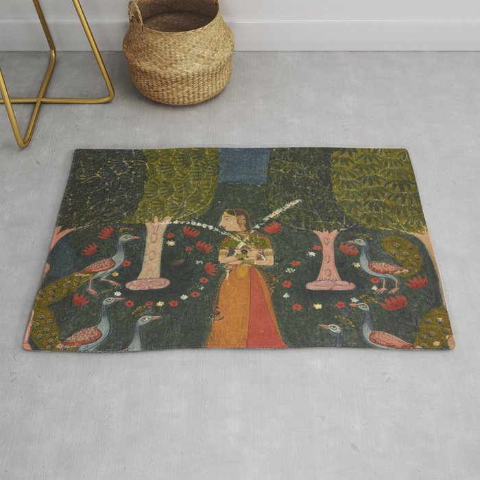 Gauri Ragini, folio from a Ragamala Indian Painted Illustration Rug Gallery Image 1