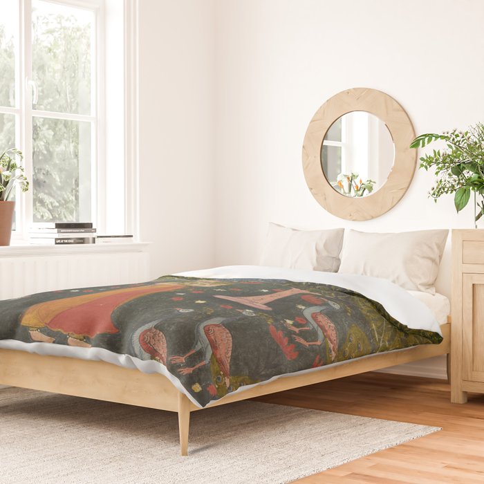 Gauri Ragini, folio from a Ragamala Indian Painted Illustration Duvet Cover Gallery Image 2