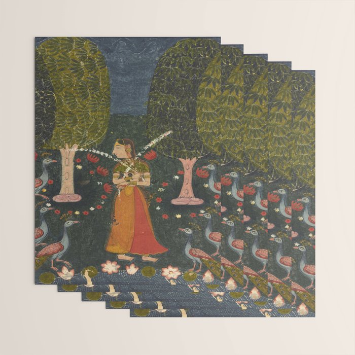Gauri Ragini, folio from a Ragamala Indian Painted Illustration Wrapping Paper Gallery Image 3