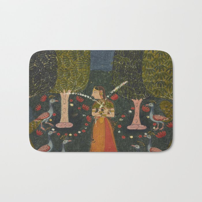 Gauri Ragini, folio from a Ragamala Indian Painted Illustration Bath Mat Gallery Image 1