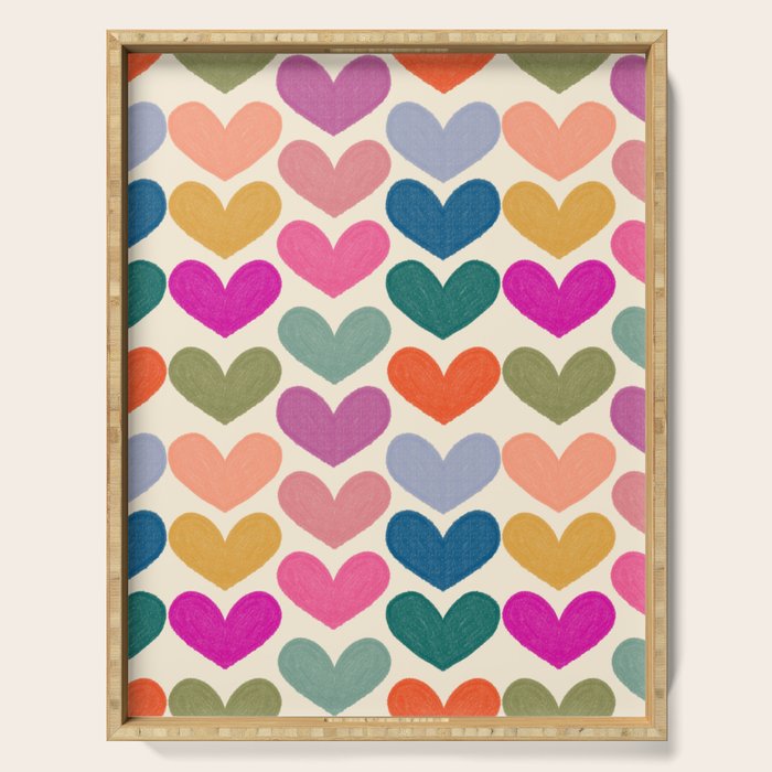 Colorful Heart Pattern  Serving Tray Gallery Image 1