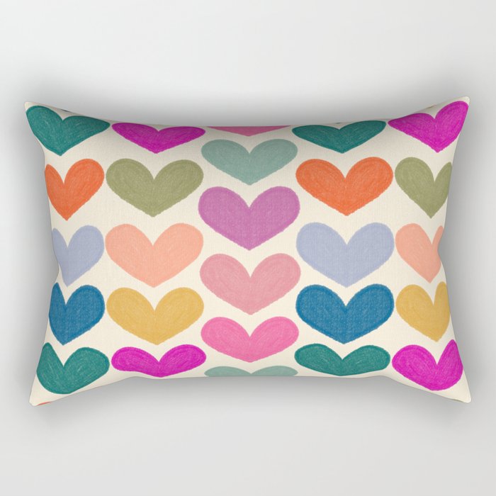 Colorful Heart Pattern  Rectangular Pillow Gallery Image 2