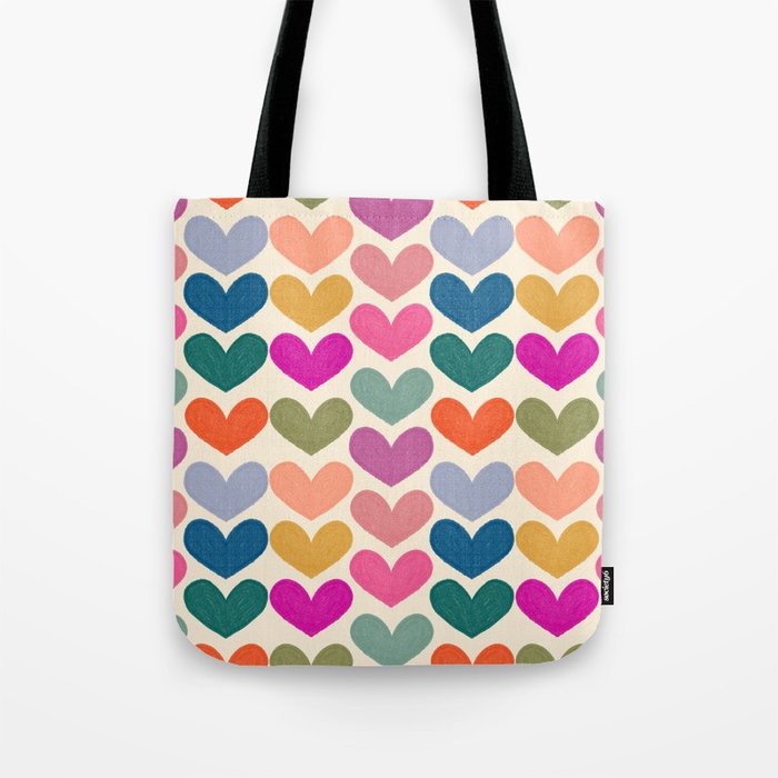 Colorful Heart Pattern  Tote Bag Gallery Image 1