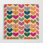 Colorful Heart Pattern  Wood Wall Art Gallery Image 1