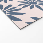 Blue Flowers on Pink Background - Pattern Welcome Mat Gallery Image 2