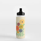 Cat in flower garden Water Bottle Gallery Image 2