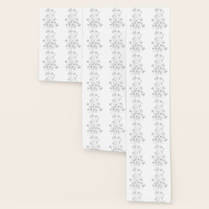 Poppy Flowers Line Art Wallpaper Gallery Image 3