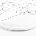 Poppy Flowers Line Art Bath Mat Gallery Image 3