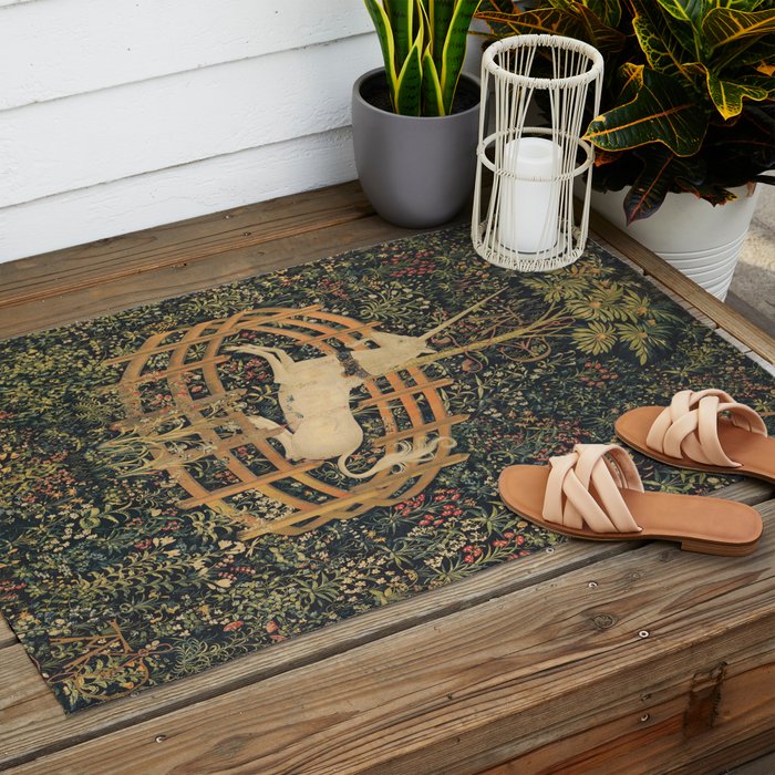 The Unicorn in Captivity Outdoor Rug Gallery Image 2