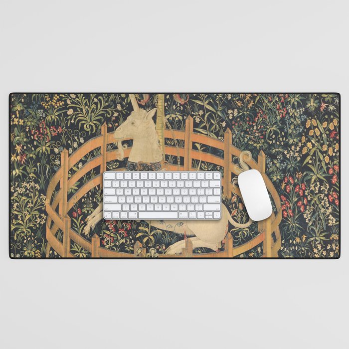 The Unicorn in Captivity Desk Mat Gallery Image 1