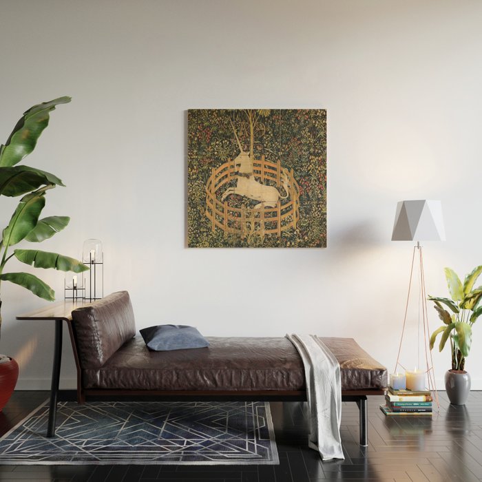 The Unicorn in Captivity Wood Wall Art Gallery Image 2