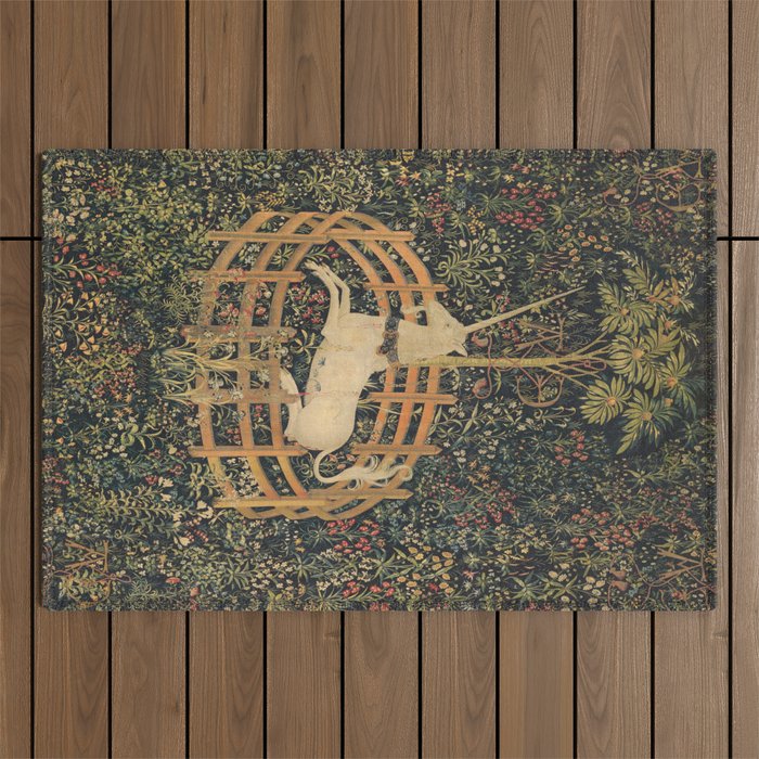 The Unicorn in Captivity Outdoor Rug Gallery Image 1